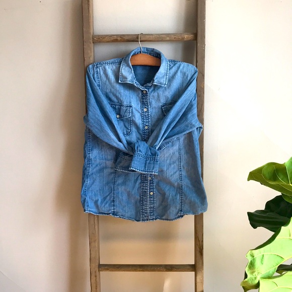 Perfect Distressed Denim Shirt - Picture 1 of 4